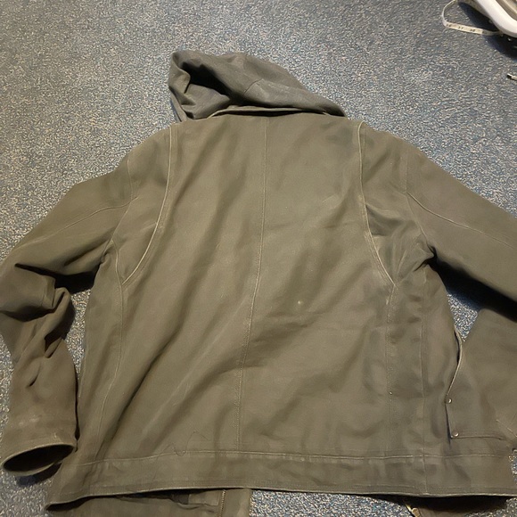 Levi’s Mens Large Trucker Field Jacket with built in hood. Gray/army green - Picture 3 of 3